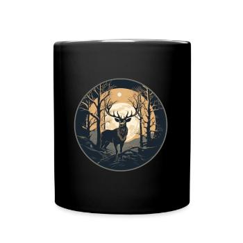 Hirsch Natur - Tasse einfarbig - Schwarz - Vorne