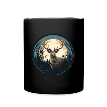 Hirsch Natur - Tasse einfarbig - Schwarz - Vorne