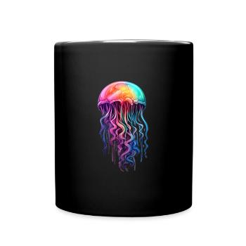 Bunte Qualle - Tasse einfarbig - Schwarz - Vorne
