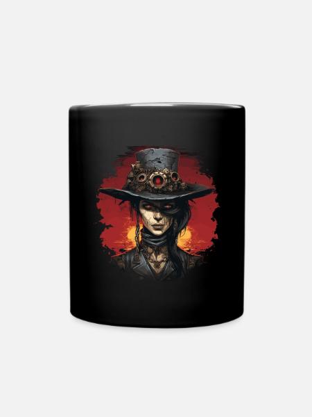 Emo Steampunk Mädchen - Tasse einfarbig - Schwarz