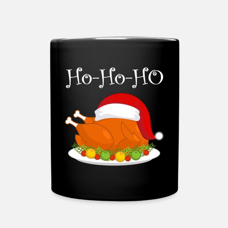 père Noël, dinde Noël, joyeuse fête - Mug uni - noir