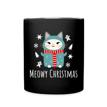 Meowy Christmas - Chat de Noël mignon - Mug uni - noir - Devant