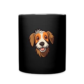 Stichelhaar race de chien dessin animé kawaii illustration - Mug uni - noir - Devant