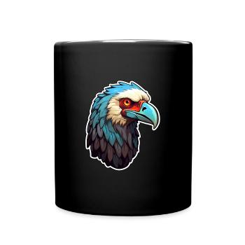 Geier Kopf - Tasse einfarbig - Schwarz - Vorne