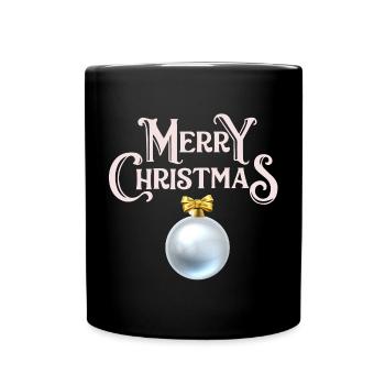 Frohe Weihnachten, Frohe Weihnachten, Frohe Feiertage - Tasse einfarbig - Schwarz - Vorne