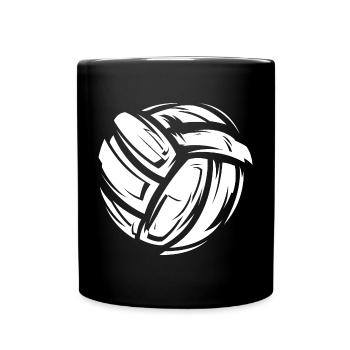 Volleyball Symbol Fabrics Material White Game Icon - Full Colour Mug - black - Front