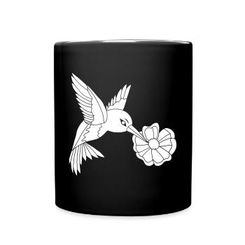White Foraging Bird - Full Colour Mug - black - Front