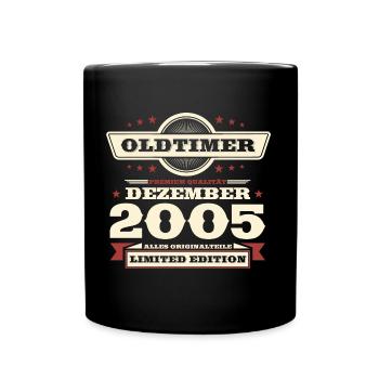 18. Geburtstag Oldtimer Dezember Jahrgang 2005 - Tasse einfarbig - Schwarz - Vorne