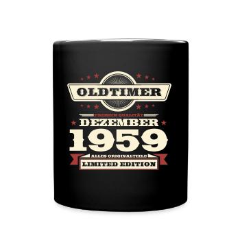 64. Geburtstag Oldtimer Dezember Jahrgang 1959 - Tasse einfarbig - Schwarz - Vorne