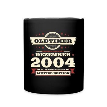 19. Geburtstag Oldtimer Dezember Jahrgang 2004 - Tasse einfarbig - Schwarz - Vorne