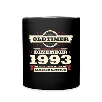 30. Geburtstag Oldtimer Dezember Jahrgang 1993 - Tasse einfarbig - Schwarz - Vorne