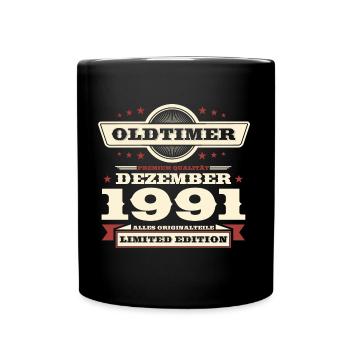 32. Geburtstag Oldtimer Dezember Jahrgang 1991 - Tasse einfarbig - Schwarz - Vorne