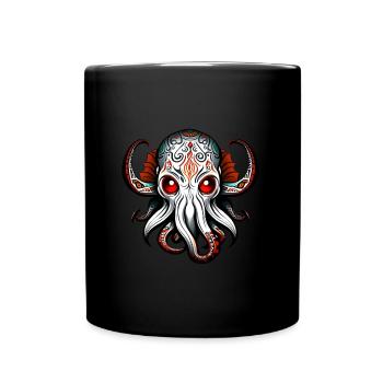 Charm of Lovecraft: Adorable Cute Baby Cthulhu - Full Colour Mug - black - Front