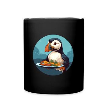 Papageientaucher - Tasse einfarbig - Schwarz - Vorne