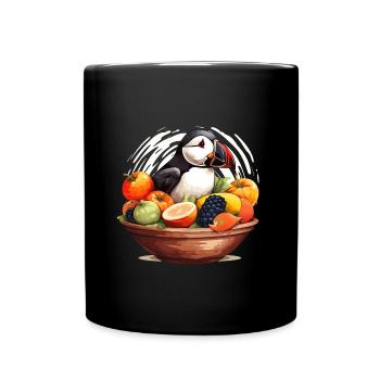 Papageientaucher - Tasse einfarbig - Schwarz - Vorne