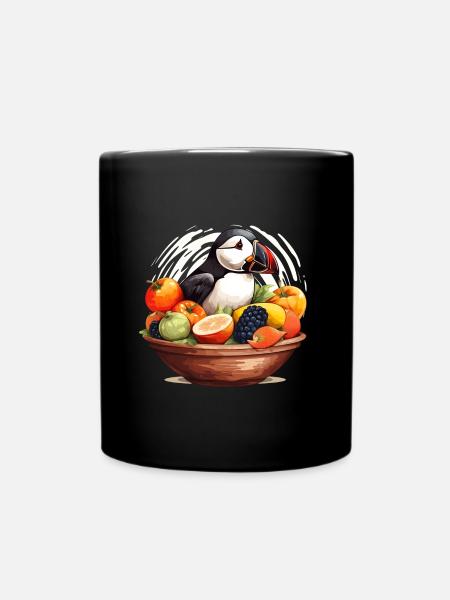 Papageientaucher - Tasse einfarbig - Schwarz