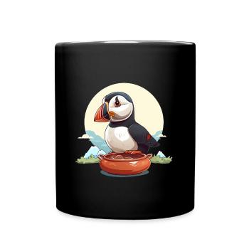 Papageientaucher - Tasse einfarbig - Schwarz - Vorne