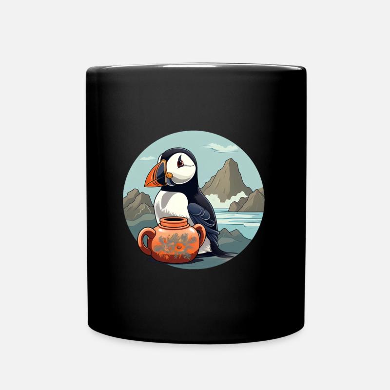 Papageientaucher - Tasse einfarbig - Schwarz