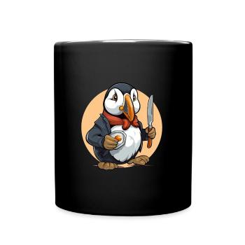 Papageientaucher - Tasse einfarbig - Schwarz - Vorne