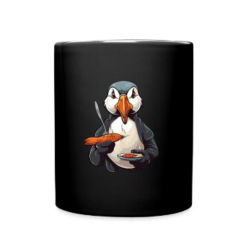 Macareux - Mug uni - noir - Devant