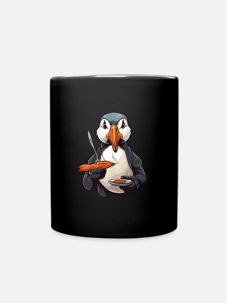 Papageientaucher - Tasse einfarbig - Schwarz