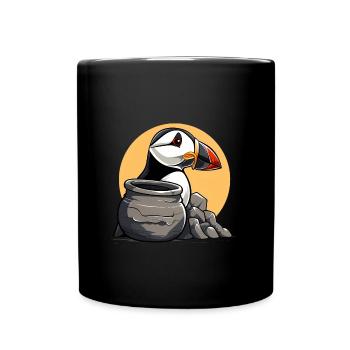 Macareux - Mug uni - noir - Devant