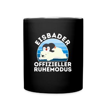 Eisbader Eisbaden Winterbaden Eisbär Winterruhe - Tasse einfarbig - Schwarz - Vorne