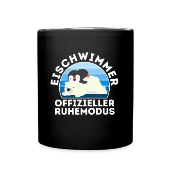 Eischwimmer Eisbaden Winterbaden Eisbär Winterruhe - Tasse einfarbig - Schwarz - Vorne