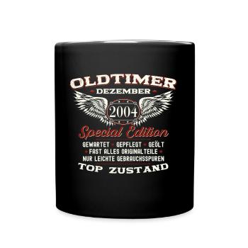 19. Geburtstag Oldtimer Dezember Jahrgang 2004 - Tasse einfarbig - Schwarz - Vorne