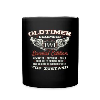 32. Geburtstag Oldtimer Dezember Jahrgang 1991 - Tasse einfarbig - Schwarz - Vorne