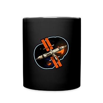 Satellit Raumfahrt - Tasse einfarbig - Schwarz - Vorne