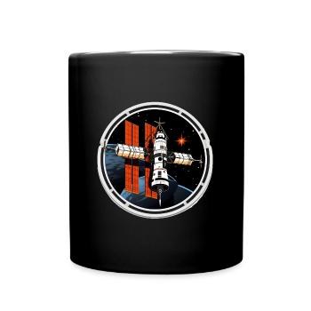 Satellit Raumfahrt - Tasse einfarbig - Schwarz - Vorne