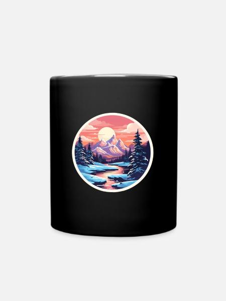 Nationalpark Winter Schnee - Tasse einfarbig - Schwarz