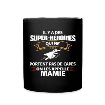 Super-Héroïne Capes Mamie Motivante - Mug uni - noir - Devant