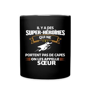 Héroïnes non capes illustrées - Mug uni - noir - Devant