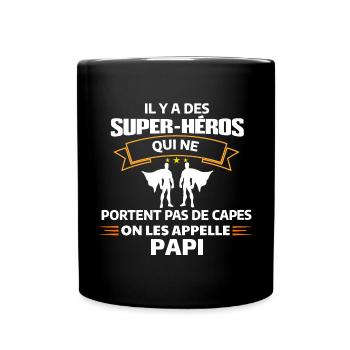 Super-Héros Papi Cadenas d'Amour - Mug uni - noir - Devant