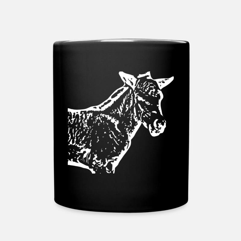 weißes Pferd weiß Pferde T-shirt Geschenk Reiter  - Tasse einfarbig - Schwarz