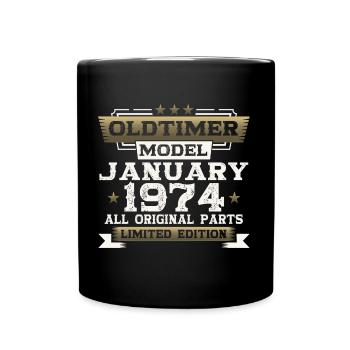 50th birthday classic car January vintage 1974 - Full Colour Mug - black - Front