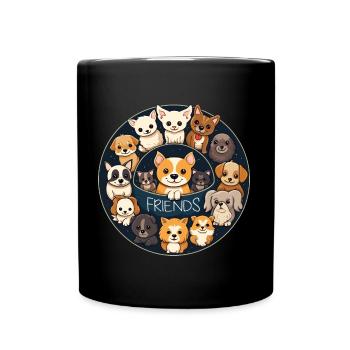 Dogs Friends Cute - Full Colour Mug - black - Front