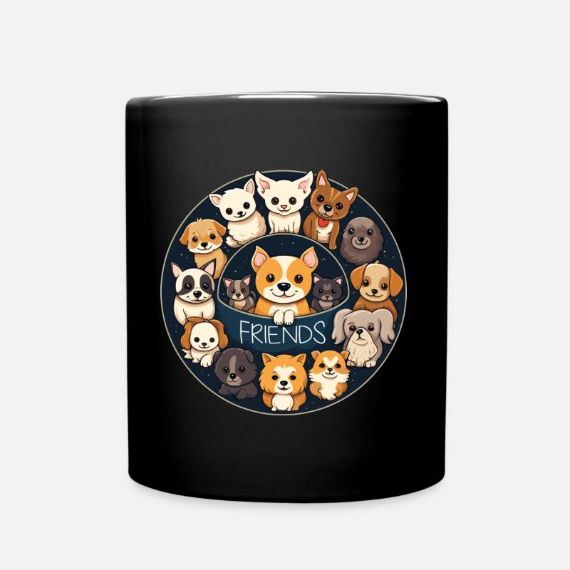 Chiens Amis Mignon - Mug uni - noir
