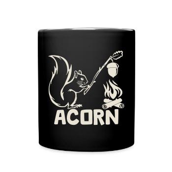 Acorn - Hungriges Eichhörnchen [Weiß] - Tasse einfarbig - Schwarz - Vorne