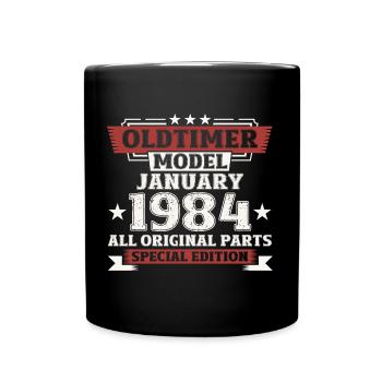 40th Birthday Vintage January Vintage 1984 - Full Colour Mug - black - Front