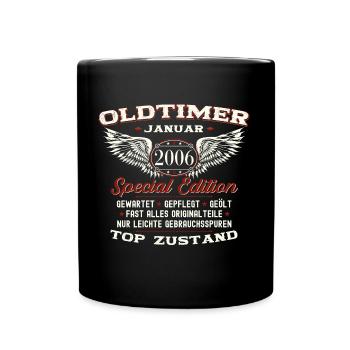 18. Geburtstag Oldtimer Januar Jahrgang 2006 - Tasse einfarbig - Schwarz - Vorne