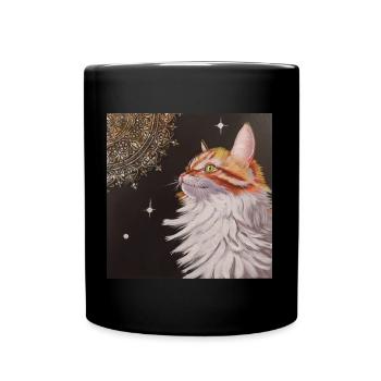 Mystic cat orange for T-shirts and accessories - Full Colour Mug - black - Front