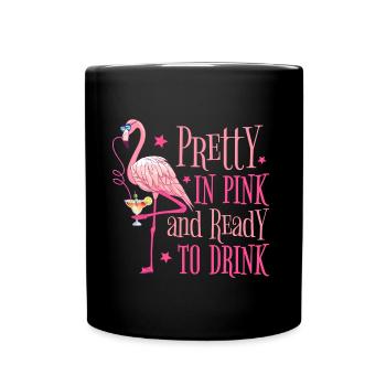 Flamingo JGA Party Pretty In Pink Ready To Drink - Tasse einfarbig - Schwarz - Vorne