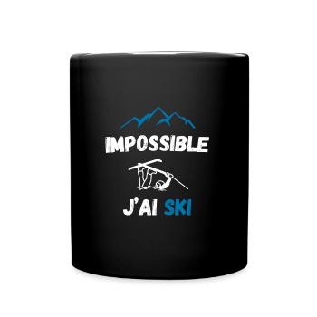 Impossible j'ai ski - Mug uni - noir - Devant