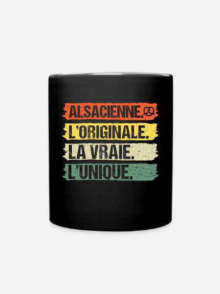 Alsacienne originale humour Alsace cadeau vintage - Mug uni - noir