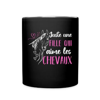 Juste une fille qui adore les chevaux cadeau - Mug uni - noir - Devant