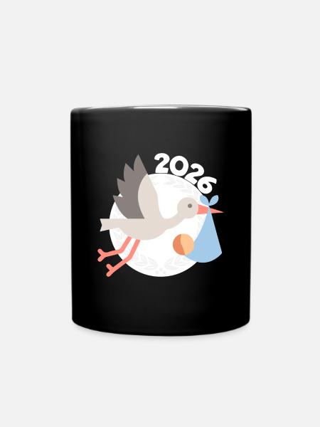 Cigogne avec bébé 2026 - Mug uni - noir