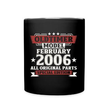 18. Geburtstag Oldtimer Februar Jahrgang 2006 - Tasse einfarbig - Schwarz - Vorne